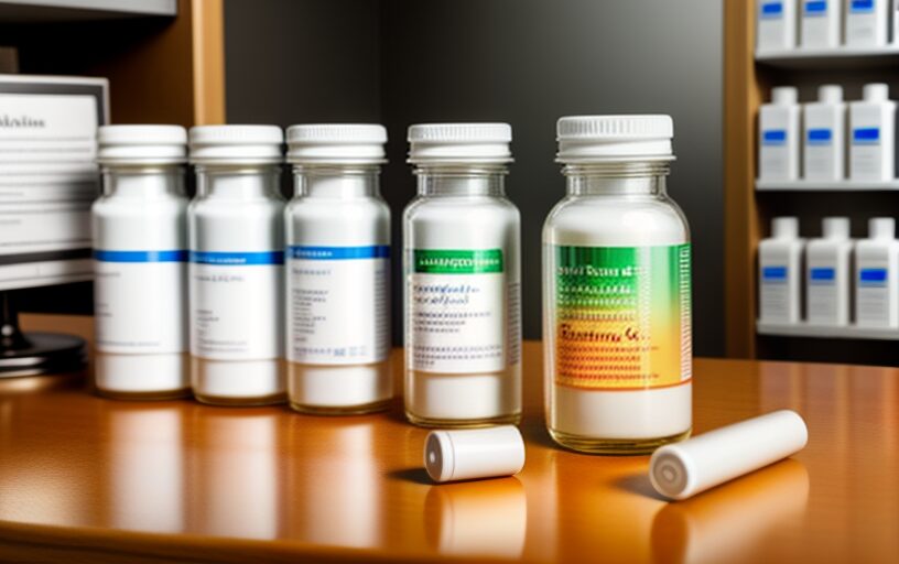 Bottles of medicine on a counter